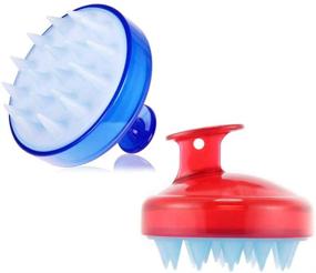 img 4 attached to 💆 The Original Siliscrub Silicone Shampoo Brush: Red+Blue Scalp Massager & Body Massage Brush