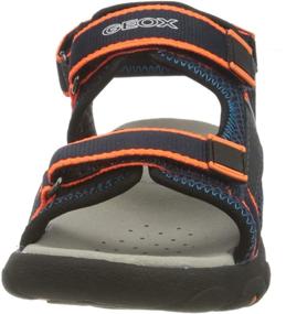 img 3 attached to Geox J Strada A Navy/Fluo Orange Mesh Детские босоножки на липучке