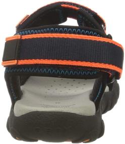 img 2 attached to Geox J Strada A Navy/Fluo Orange Mesh Детские босоножки на липучке