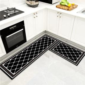 img 3 attached to Washable Non Slip Geometric 47 2×15 7 23 6×15 7Inch