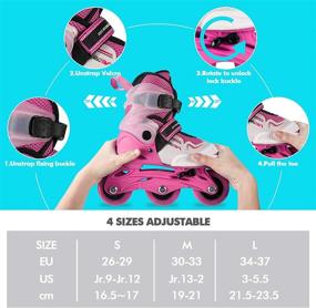 img 1 attached to 👧 SEBA Girls Inline Skates, Size 3-6, Feet Length 16.5cm - 18cm, Kids Skates for Girls, Flash Wheel, Safe and Durable Outdoor Skates