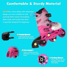 img 2 attached to 👧 SEBA Girls Inline Skates, Size 3-6, Feet Length 16.5cm - 18cm, Kids Skates for Girls, Flash Wheel, Safe and Durable Outdoor Skates