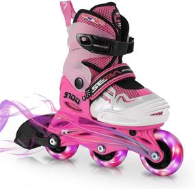 img 4 attached to 👧 SEBA Girls Inline Skates, Size 3-6, Feet Length 16.5cm - 18cm, Kids Skates for Girls, Flash Wheel, Safe and Durable Outdoor Skates