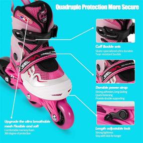 img 3 attached to 👧 SEBA Girls Inline Skates, Size 3-6, Feet Length 16.5cm - 18cm, Kids Skates for Girls, Flash Wheel, Safe and Durable Outdoor Skates