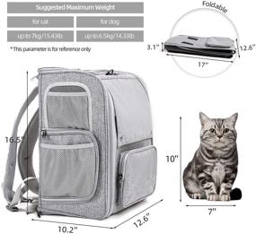 img 3 attached to ELEGX Backpack Expandable Collapsible Breathable Dogs for Carriers & Travel Products