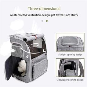 img 1 attached to ELEGX Backpack Expandable Collapsible Breathable Dogs for Carriers & Travel Products