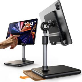 img 4 attached to 📱 LISEN Tablet Stand Holder: Stable & Adjustable iPad Stand for Desk - Perfect for All Tablets & Smartphones