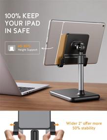 img 2 attached to 📱 LISEN Tablet Stand Holder: Stable & Adjustable iPad Stand for Desk - Perfect for All Tablets & Smartphones
