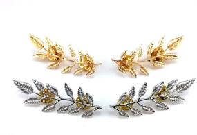 img 1 attached to Stylish Yueton Metal Golden & Silver Leaves Suit Shirt Collar Decoration - 2 Pairs