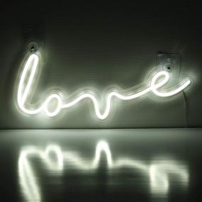 img 4 attached to 🌟 Neon Wall Decor: Love Signs, Handmade Night Light for Bedroom