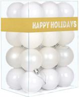 gamexcel 24pcs shatterproof christmas balls ornaments - large hanging ball white decorations for xmas tree - 2.5" x 24 pack logo