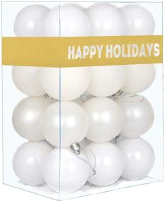 img 4 attached to GameXcel 24Pcs Shatterproof Christmas Balls Ornaments - Large Hanging Ball White Decorations for Xmas Tree - 2.5" x 24 Pack