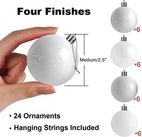 img 3 attached to GameXcel 24Pcs Shatterproof Christmas Balls Ornaments - Large Hanging Ball White Decorations for Xmas Tree - 2.5" x 24 Pack