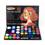 🎨 shiyeen kids face paint kit - 30 large water based paints, 2 hair dye clips, 12 stencil stickers - halloween makeup palette, safe & gentle face paints for sensitive skin logo