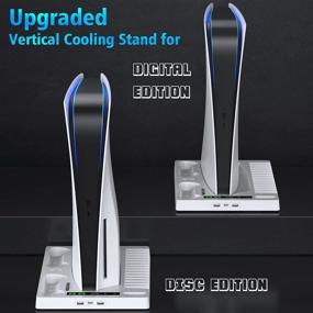 img 1 attached to 🎮 OIVO PS5 Vertical Stand: Controller Charging Station, Suction Cooling Fan & Dual Charger - Enhanced Gaming Accessories for PS5 Console with Headset Holder