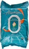 🧃 assurance premium xl pre-moistened disposable washcloths - easy press open lid - 192ct (2 packs) logo