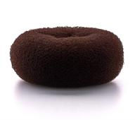 🎀 ajoy extra large bun maker for thick and long hair - 4~4.5inch big hair donut sock bun form holder, xl large foam doughnut for women and girls in brown logo