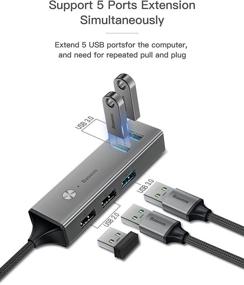 img 3 attached to 🔌 Baseus Aluminum 5-Port USB 3.0 Hub: High-Speed Data Transmission for Mac, Windows, and Chrome OS