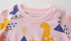 img 2 attached to 🦕 BGIRNUK Dinosaur Printed Toddler Girls Cotton Long Sleeve Crewneck Pullover Sweatshirts - Kids Tops
