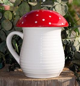 img 2 attached to 🍄 Mushroom Mug with Lid: Perfect for Mushroom Tea, Coffee - Cute and Decorative Ceramic Coffee Cup!