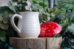 img 1 attached to 🍄 Mushroom Mug with Lid: Perfect for Mushroom Tea, Coffee - Cute and Decorative Ceramic Coffee Cup!