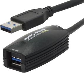 img 4 attached to 🔌 High-quality Monoprice 5-meter USB 3.0 A Male to A Female Active Extension Cable, Black - Boost Your USB Connection Range!