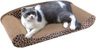 🐱 halovie extra large cat scratcher bed: 24 inch cardboard sofa scratching board for indoor cats logo