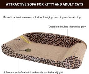 img 3 attached to 🐱 HALOVIE Extra Large Cat Scratcher Bed: 24 Inch Cardboard Sofa Scratching Board for Indoor Cats