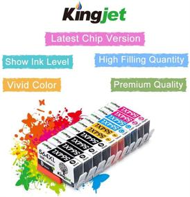 img 3 attached to 🖨️ 10-Pack Kingjet Ink Cartridge Replacement for HP 564, 564XL - Compatible with Photosmart, Officejet, Deskjet - High-Quality 4 Color (2SET + 2BK Included)