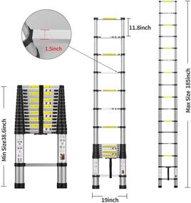 img 3 attached to 🪜 Versatile Telescoping Extension Ladder - 15.5FT Aluminum Telescopic Ladders with Carry Bag: Ideal for Outdoor and Indoor Use