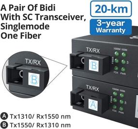 img 3 attached to 🔌 Gigabit Ethernet Bidi Media Converter - Single SC Fiber Connector, Singlemode, 1310-nm, 20-km Range