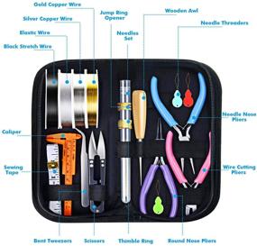 img 3 attached to ✨ Complete Jewelry Making Kit: Anezus Jewelry Making Supplies with Pliers, Findings, Wire, Beads - Ideal for Making, Wrapping, and Repairing Jewelry