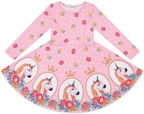 img 2 attached to 👗 Quedoris Printed Casual Twirly Girls' Christmas Dresses