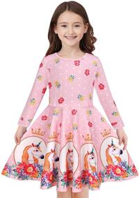 img 4 attached to 👗 Quedoris Printed Casual Twirly Girls' Christmas Dresses