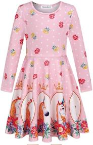 img 3 attached to 👗 Quedoris Printed Casual Twirly Girls' Christmas Dresses