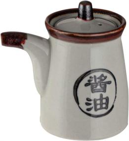 img 1 attached to 🍶 HSSD-JADE4 Japanese Style Earthenware Ceramic Oil and Ponzu Vinegar Dispenser with Lid, Shoyu Soy Sauce Dispenser, 6 fl oz (Jade)