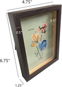 img 3 attached to 🖼️ 4x6-inch Shadow Box Frame Display Case (Glass Front, Easy Photo Replacement) for Desktop and Wall Mounting - Showcase Collectibles, Plant Specimens, Kid's Souvenirs, and Photos (4x6", Dark Brown)