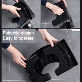 img 1 attached to 🚽 Folding Toilet Stool for Adults and Kids - Splicable Poop Stool (Black)