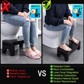 img 2 attached to 🚽 Folding Toilet Stool for Adults and Kids - Splicable Poop Stool (Black)