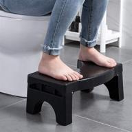 🚽 folding toilet stool for adults and kids - splicable poop stool (black) logo