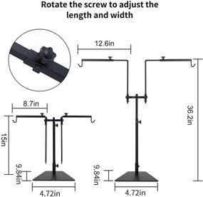 img 3 attached to 🐍 37.4″ Dual-Head Reptile Lamp Stand - Rustproof Metal Terrarium Heat Lamp Stand Bracket | Extendable Landing Light Support Holder for Snake Lizard Tortoise Glass Tank