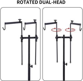 img 2 attached to 🐍 37.4″ Dual-Head Reptile Lamp Stand - Rustproof Metal Terrarium Heat Lamp Stand Bracket | Extendable Landing Light Support Holder for Snake Lizard Tortoise Glass Tank