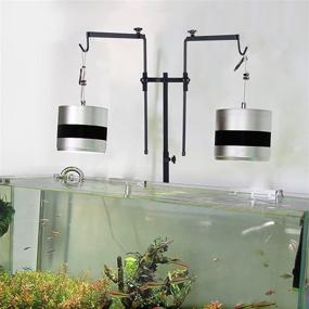 img 1 attached to 🐍 37.4″ Dual-Head Reptile Lamp Stand - Rustproof Metal Terrarium Heat Lamp Stand Bracket | Extendable Landing Light Support Holder for Snake Lizard Tortoise Glass Tank