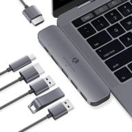 💻 afterplug 4k60hz usb c dual display hub adapter: 6-in-2 type c extension dock with dual 4k hdmi ports, 60w power delivery, and 3 usb 3.0 ports for macbook pro/air 2020/2019/2018/2017 логотип