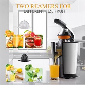 img 2 attached to 🍊 Homeleader Stainless Steel Electric Citrus Juicer - Powerful Motor, Two Cones for Grapefruits, Oranges, and Lemons - Black