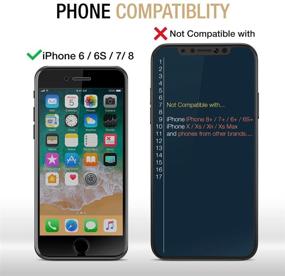 img 3 attached to Универсальная защитная плёнка uShield для экрана iPhone 8/7 - 3 штуки (с установочной рамкой) | Против шпионское закаленное стекло | Совместим с большинством чехлов