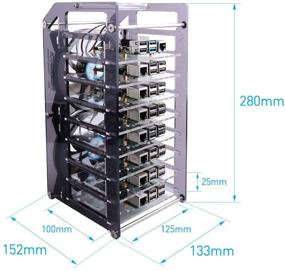 img 1 attached to 🔨 GeeekPi Raspberry Pi Cluster Case, Stackable Raspberry Pi Rack with 120mm RGB LED 5V Cooling Fan for Raspberry Pi 4B/3B+/3B/2B/B+ and Jetson Nano (8-Layers)