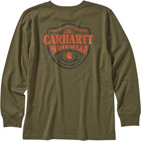 img 1 attached to Carhartt Graphic T Shirt Running Charcoal Boys' Clothing
