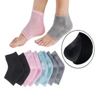 👣 revitalize & repair your heels with 4 pairs of vented moisturizing gel heel socks - open toe silicone spa gel socks for women and men logo