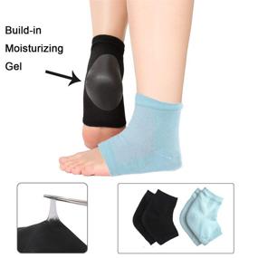 img 3 attached to 👣 Revitalize & Repair Your Heels with 4 Pairs of Vented Moisturizing Gel Heel Socks - Open Toe Silicone Spa Gel Socks for Women and Men